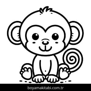 Maymun boyama sayfası – yaratıcılık, eğlenceli etkinlik
