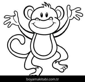 Maymun boyama sayfası – sanatsal çalışma, çocuklar için
