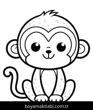 Maymun boyama sayfası – çocuklar için, çizgi film temalı