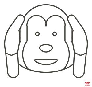 Maymun boyama sayfası, Monkey coloring page, , monkeys hear no evil monkey 