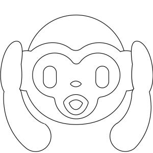 Maymun boyama sayfası, Monkey coloring page, , monkeys hear no evil monkey face emoji 