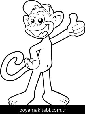 Maymun boyama sayfası – okul öncesi, evde etkinlik