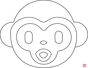 Maymun boyama sayfası, Monkey coloring page, , monkeys monkey face emoji 