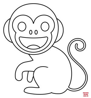 Maymun boyama sayfası, Monkey coloring page, , monkeys monkey emoji 