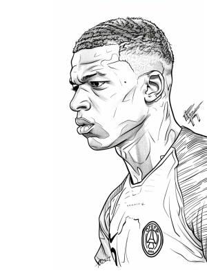 Mbappe boyama sayfası,  coloring page, Mbappe’yi ücretsiz çizin temel, 