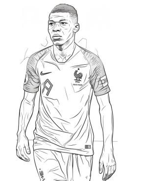 Mbappe boyama sayfası,  coloring page, Mbappe resmi çiz, 