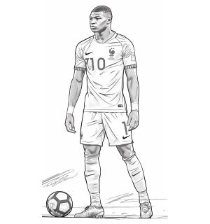 Mbappe boyama sayfası,  coloring page, Mbappe’nin portresini çizin, 