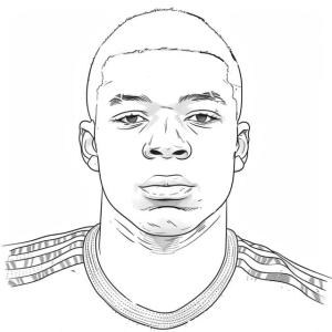 Mbappe boyama sayfası,  coloring page, Mbappe taslağını çiz, 