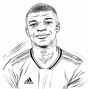 Mbappe boyama sayfası,  coloring page, Mbappe’nin yüzünü çiz, 