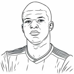 Mbappe boyama sayfası,  coloring page, Mbappe’yi kolayca çizin, 