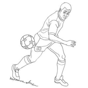 Mbappe boyama sayfası,  coloring page, Mbappe’yi futbol oynarken çizin, 