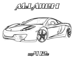 McLaren boyama sayfası,  coloring page, Mclaren MP4 12C çizimi, 