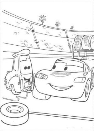 Şimşek Mcqueen boyama sayfası,  coloring page, Guido Değiştirme Tekerleği, 