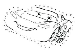 Şimşek Mcqueen boyama sayfası,  coloring page, McQueen Noktadan Noktalara, 