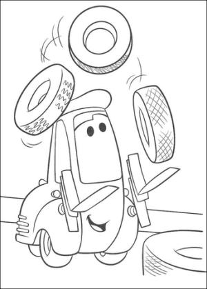 Şimşek Mcqueen boyama sayfası,  coloring page, Guido Hokkabazlık Tekerlekler, 