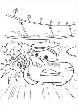 Şimşek Mcqueen boyama sayfası,  coloring page, McQueen Başı Dertte, 