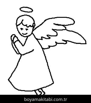 Melek boyama sayfası – kolay boyama, eğitici aktivite