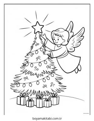 Melek boyama sayfası – sanatsal çalışma, çocuklar için