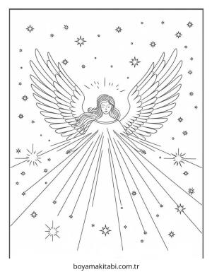Melek boyama sayfası – eğlenceli etkinlik, el becerilerini geliştirir