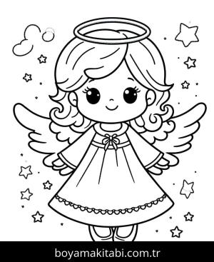 Melek boyama sayfası – boyama çalışması, yaratıcılığı geliştirir