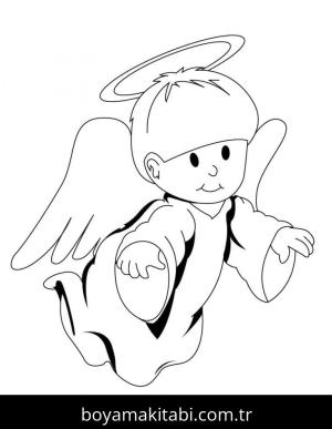 Melek boyama sayfası – el becerilerini geliştirir, boyama çalışması