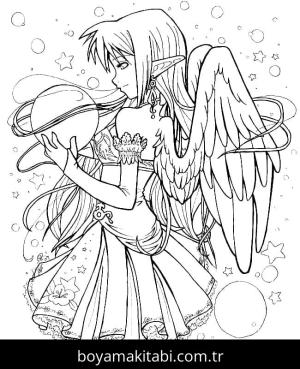 Melek boyama sayfası – yaratıcılık, eğlenceli etkinlik