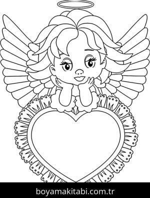 Melek boyama sayfası – PDF indir, sevimli karakter