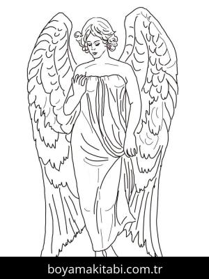 Melek boyama sayfası – ücretsiz yazdır, boyama etkinliği