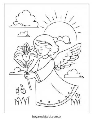 Melek boyama sayfası – okul öncesi, evde etkinlik