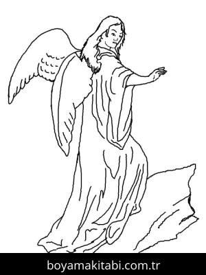 Melek boyama sayfası – el becerilerini geliştirir, boyama çalışması