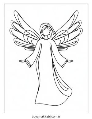 Melek boyama sayfası – PDF indir, sevimli karakter