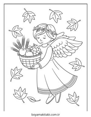 Melek boyama sayfası – yaratıcılık, eğlenceli etkinlik