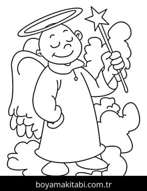 Melek boyama sayfası – evde etkinlik, ücretsiz yazdır