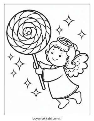 Melek boyama sayfası – ücretsiz yazdır, boyama etkinliği