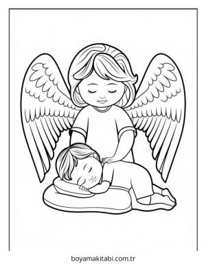 Melek boyama sayfası – yaratıcılık, eğlenceli etkinlik