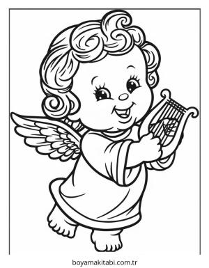 Melek boyama sayfası – yaratıcılığı geliştirir, keyifli zaman