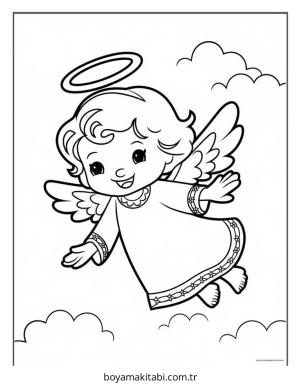 Melek boyama sayfası – eğitici aktivite, yaratıcılık