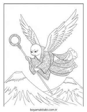 Melek boyama sayfası – renkli çizimler, okul öncesi