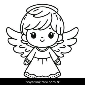 Melek boyama sayfası – çocuklar için, çizgi film temalı