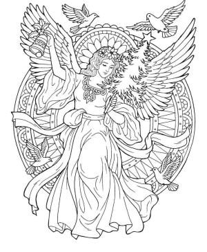 Melek boyama sayfası,  coloring page, Noel Meleği, 