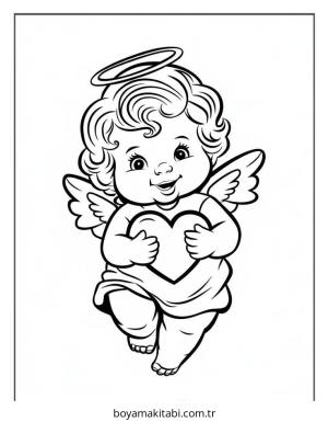 Melek boyama sayfası – evde etkinlik, ücretsiz yazdır