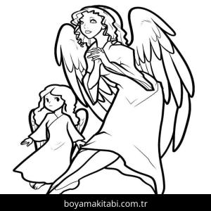 Melek boyama sayfası – eğitici aktivite, yaratıcılık