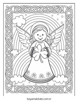 Melek boyama sayfası – boyama etkinliği, çocuk aktivitesi