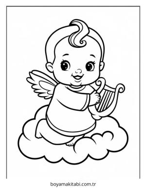 Melek boyama sayfası – evde etkinlik, ücretsiz yazdır