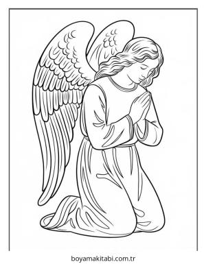 Melek boyama sayfası – çocuklar için, çizgi film temalı
