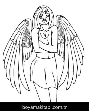 Melek boyama sayfası – eğitici aktivite, yaratıcılık