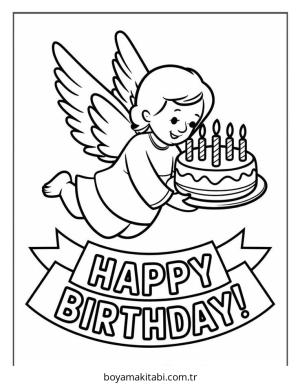 Melek boyama sayfası – kolay boyama, eğitici aktivite