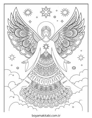 Melek boyama sayfası – ücretsiz yazdır, boyama etkinliği