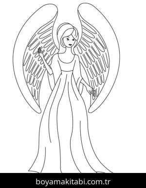 Melek boyama sayfası – keyifli zaman, renkli çizimler