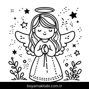 Melek boyama sayfası – çocuk aktivitesi, PDF indir